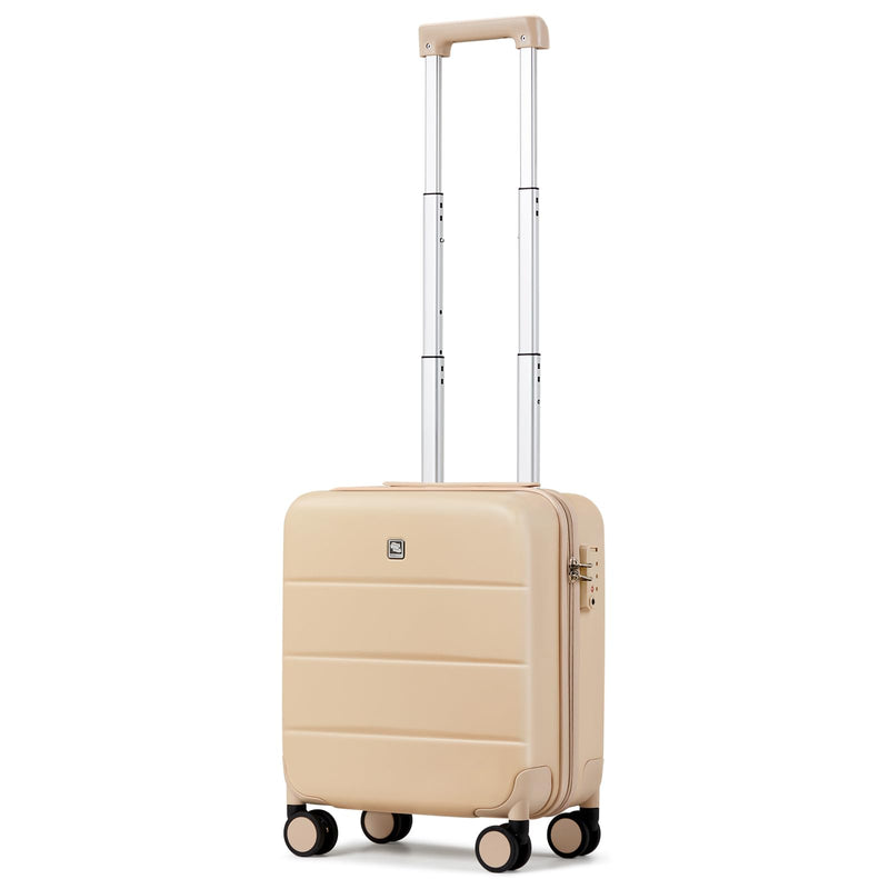Hanke 16 Inch Underseat Carry On Luggage with Wheels Hard Shell Mini Small Suitcases Carry On Bag for Airline Approved TSA Luggage Lightweight Travel Suitcase(Cuba Sand)