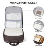 Hanke 16 Inch Underseat Carry On Luggage With Wheels, Small Rolling Suitcase Lightweight Under Seat Carry On Bag, Airline Approved Personal Item Overnight Softside Travel Luggage Bag,Coffee