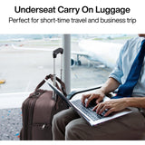 Hanke 16 Inch Underseat Carry On Luggage With Wheels, Small Rolling Suitcase Lightweight Under Seat Carry On Bag, Airline Approved Personal Item Overnight Softside Travel Luggage Bag,Coffee
