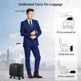 Hanke 16 Inch Underseat Carry On Luggage with Wheels Small Suitcase Softside Luggage Bags, 17.5 Foldable Lightweight Personal Item Travel Bags for Women Men（Black）