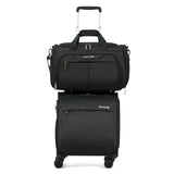 Hanke 16 Inch Underseat Carry On Luggage with Wheels Small Suitcase Softside Luggage Bags, 17.5 Foldable Lightweight Personal Item Travel Bags for Women Men（Black）