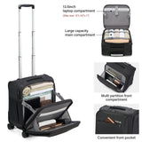 Hanke 16 Inch Underseat Carry On Luggage with Wheels Small Suitcase Softside Luggage Bags, 17.5 Foldable Lightweight Personal Item Travel Bags for Women Men（Black）
