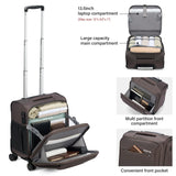 Hanke 16 Inch Underseat Carry On Luggage with Wheels Small Suitcase Softside Luggage Bags, 17.5 Foldable Lightweight Personal Item Travel Bags for Women Men(Coffee)