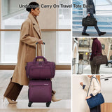 Hanke 16 Inch Underseat Carry On Luggage with Wheels Small Suitcase Softside Luggage Bags, 17.5 Foldable Lightweight Personal Item Travel Bags for Women Men(Purple)