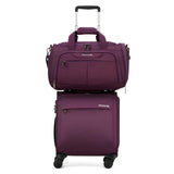 Hanke 16 Inch Underseat Carry On Luggage with Wheels Small Suitcase Softside Luggage Bags, 17.5 Foldable Lightweight Personal Item Travel Bags for Women Men(Purple)