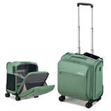 Hanke 16 Inch Underseat Carry On Luggage with Wheels Small Suitcase Softside Luggage Bags for Travel Lightweight Suitcases with Wheels Travel Luggage Personal Item for Men and Women(Forest Green)