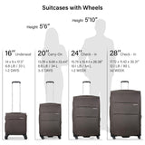 Hanke 16 Inch Underseat Carry On Luggage with Wheels Small Suitcase Softside Luggage Bags for Travel Lightweight Suitcases with Wheels Travel Luggage Personal Item for Men and Women.(Coffee)