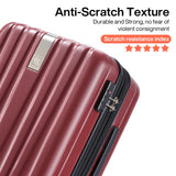 Hanke 20 Inch Carry On Luggage 22x14x9 Airline Approved Lightweight PC Hard Shell Suitcases with Wheels Travel Luggage Rolling Suitcase Travel Luggage Bag Christmas Gifts for Birthday （Burgundy）