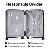 Hanke 20 Inch Carry On Luggage 22x14x9 Airline Approved Lightweight PC Hard Shell Suitcases with Wheels Travel Luggage Rolling Suitcase Travel Luggage Bag Christmas Gifts for Birthday （Burgundy）