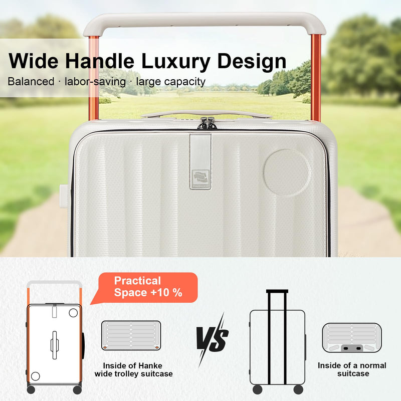 Hanke 20 Inch Carry On Luggage Airline Approved Multifunctional 26 Inch Checked Luggage Hard Shell Suitcases with Wheels