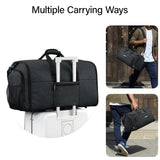 Hanke 20 Inch Carry On Luggage and Convertible Duffle Bag Luggage Bag,Top Opening Hard Shell Suitcases with Spinner Wheels for Travel, Black