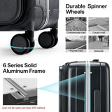 Hanke 20 Inch Carry On Luggage Hard Shell Suitcases with Wheels Luggage Suitcase Travel Luggage for Women Men Rolling Luggage Bags for Business Trip Weekender - Black