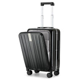 Hanke 20 Inch Carry On Luggage Hard Shell Suitcases with Wheels Luggage Suitcase Travel Luggage for Women Men Rolling Luggage Bags for Business Trip Weekender-Black