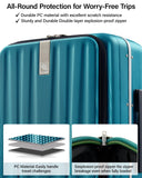 Hanke 20 Inch Carry On Luggage Hard Shell Top Opening Aluminum Frame Hardside Suitcase with Spinner Wheels, Durable Rolling Luggage for Men & Women Travel, Christmas & Birthday Gifts, Caribbean Blue