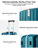 Hanke 20 Inch Carry On Luggage Hard Shell Top Opening Aluminum Frame Hardside Suitcase with Spinner Wheels, Durable Rolling Luggage for Men & Women Travel, Christmas & Birthday Gifts, Caribbean Blue
