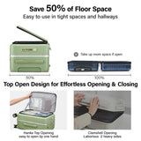 Hanke 20 Inch Carry On Luggage with Cup Holder and Charge,Top Opening Hard Shell Suitcases with Wheels and Dividers,Aluminum Frame Trunk Luggage Small Suitcase with Lock for Travel,Bamboo Green