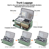 Hanke 20 Inch Carry On Luggage with Cup Holder and Charge,Top Opening Hard Shell Suitcases with Wheels and Dividers,Aluminum Frame Trunk Luggage Small Suitcase with Lock for Travel,Forest Green