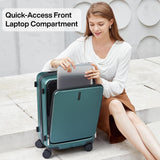 Hanke 20 Inch Carry On Luggage with Wheels, Hard Shell Suitcases TSA Approved Travel Luggage Carry - On Hard Case Luggage(Blackish Green)