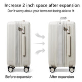 Hanke 20 Inch Expandable Carry on Luggage 22x14x9 Airline Approved Lightweight PC Hard Shell Suitcases and Hanging Travel Toiletry Bag for Women with Jewelry Organizer Compartment, Travel Essentials