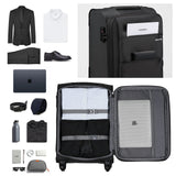 Hanke 20 Inch Expandable Carry On Luggage 22x14x9 Airline Approved Softside Suitcases with Wheels Lightweight Travel Luggage Rolling Suitcase with Lock for Men and Women.(Dark Gray)