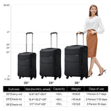 Hanke 20 Inch Expandable Carry On Luggage 22x14x9 Airline Approved Softside Suitcases with Wheels Lightweight Travel Luggage Rolling Suitcase with Lock for Men and Women.(Dark Gray)