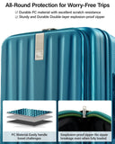 Hanke 20 Inch Expandable Carry On Luggage Airline Approved Top Opening Hard Shell Suitcases with Wheels Lightweight Travel Luggage Carry On Suitcase for Woman Men - Caribbean Blue