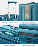 Hanke 20 Inch Expandable Carry On Luggage Airline Approved Top Opening Hard Shell Suitcases with Wheels Lightweight Travel Luggage Carry On Suitcase for Woman Men - Caribbean Blue