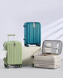 Hanke 20 Inch Expandable Carry On Luggage Airline Approved Top Opening Hard Shell Suitcases with Wheels Lightweight Travel Luggage Carry On Suitcase for Woman Men - Caribbean Blue