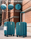 Hanke 20 Inch Expandable Carry On Luggage Airline Approved Top Opening Hard Shell Suitcases with Wheels Lightweight Travel Luggage Carry On Suitcase for Woman Men - Caribbean Blue