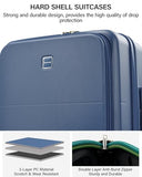 Hanke 20 Inch Expandable Carry On Luggage with Cup Holder 22x14x9 Airline Approved, Top Opening Hard Shell Suitcases with Wheels, Carry-On Travel Suitcase Trunk Luggage with Lock, Interstellar Blue