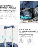 Hanke 20 Inch Expandable Carry On Luggage with Cup Holder 22x14x9 Airline Approved, Top Opening Hard Shell Suitcases with Wheels, Carry-On Travel Suitcase Trunk Luggage with Lock, Interstellar Blue