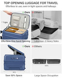 Hanke 20 Inch Expandable Carry On Luggage with Cup Holder 22x14x9 Airline Approved, Top Opening Hard Shell Suitcases with Wheels, Carry-On Travel Suitcase Trunk Luggage with Lock, Interstellar Blue