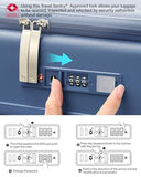 Hanke 20 Inch Expandable Carry On Luggage with Cup Holder 22x14x9 Airline Approved, Top Opening Hard Shell Suitcases with Wheels, Carry-On Travel Suitcase Trunk Luggage with Lock, Interstellar Blue