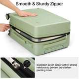 Hanke 20 Inch Hard Shell Suitcases with Spinner Wheels, Lightweight Carry On Luggage 22x14x9 Airline Approved Built - in TSA Lock, Durable Suitcase Rolling Luggage Carry - On Bag(Bamboo Green)