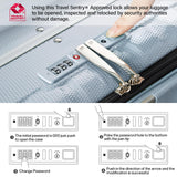 Hanke 24 Inch Checked Luggage with Spinner Wheels PC Hard Shell Suitcases Top Open Aluminum Frame Travel Luggage Rolling Suitcase for Woman Men.(Grey)