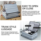 Hanke 24 Inch Checked Luggage with Spinner Wheels PC Hard Shell Suitcases Top Open Aluminum Frame Travel Luggage Rolling Suitcase for Woman Men.(Grey)