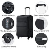 Hanke 24 Inch Expandable Luggage Large Suitcases with Wheels Softside Checked Luggage Rolling Suitcase with Lock Lightweight Travel Luggage for Men and Women 24 Inch Luggage.(Dark Gray)