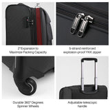 Hanke 24 Inch Expandable Luggage Large Suitcases with Wheels Softside Checked Luggage Rolling Suitcase with Lock Lightweight Travel Luggage for Men and Women 24 Inch Luggage.(Dark Gray)