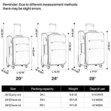Hanke 24 Inch Expandable Luggage Large Suitcases with Wheels Softside Checked Luggage Rolling Suitcase with Lock Lightweight Travel Luggage for Men and Women 24 Inch Luggage.(Dark Gray)