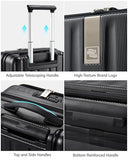 Hanke 24 Inch Expandable Luggage Top Opening Checked Bag Luggage Hard Shell Suitcases with Wheels Lightweight Travel Luggage Medium Suitcase with Lock for Woman Men - Jet Black
