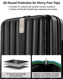 Hanke 24 Inch Expandable Luggage Top Opening Checked Bag Luggage Hard Shell Suitcases with Wheels Lightweight Travel Luggage Medium Suitcase with Lock for Woman Men - Jet Black