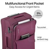 Hanke 24 Inch Luggage Expandable Softside Checked Suitcases with Spinner Wheels, Upright Rolling Luggage Suitcases Travel TSA Luggage Bag for Women Men(Purple)