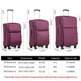 Hanke 24 Inch Luggage Expandable Softside Checked Suitcases with Spinner Wheels, Upright Rolling Luggage Suitcases Travel TSA Luggage Bag for Women Men(Purple)
