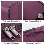 Hanke 24 Inch Luggage Expandable Softside Checked Suitcases with Spinner Wheels, Upright Rolling Luggage Suitcases Travel TSA Luggage Bag for Women Men(Purple)