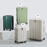 Hanke 29 Inch Expandable Checked Luggage Lightweight PC Hard Shell Luggage Suitcases with Wheels Travel Luggage Rolling Large Suitcase Travel Luggage Bag for Study Abroad.(Ivory White)