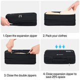 Hanke 7 Set Compression Packing Cubes for Travel, Expandable Large Packing Cubes for Suitcases and Backpack, Luggage Packing Organizer Bags with Double Zipper as Travel Essentials,Black