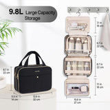 Hanke 7 Sets Travel Organizer Bags and Toiletry Bag,Compressible Expandable Packing Organizers, Tear Resistant Luggage Organizer,Travel Essentials Toiletries and Makeup Bag,Black