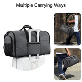 Hanke Carry on Garment Bags for Travel,Convertible Duffle Bag Luggage Bag Weekend Bag with Shoe Compartment,2 in 1 Hanging Suitcase Suit Bag for Men Women,Dark Grey