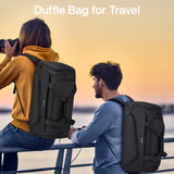 Hanke Carry On Luggage Airline Approved Duffle Bag for Travel, Multifunctional 3 In 1 Travel Duffel Bags for Traveling, 44L Weekender Overnight Gym Hiking Tote Bags for Men & Women.（Black）
