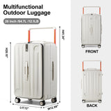 Hanke Carry On Luggage, Suitcase with Wheels Multifunctional 26 Inch Checked Luggage Hard Shell Suitcases Large Suitcase Travel Luggage for Women & Men Rolling Luggage Bags for Weekende
